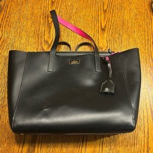 Large black and pink kate spade purse